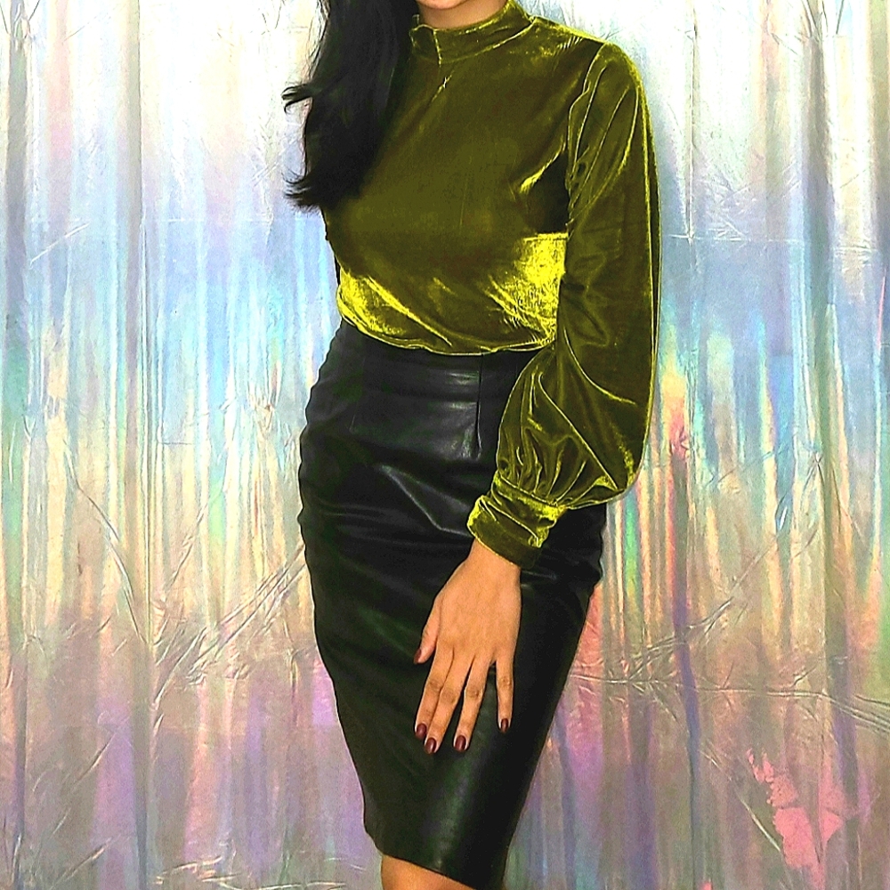 Velvet Chartreuse Bodysuit